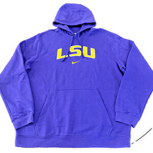 NWT Nike LSU Tigers Club Arch Fleece Pullover Hoodie Size Men's XXL